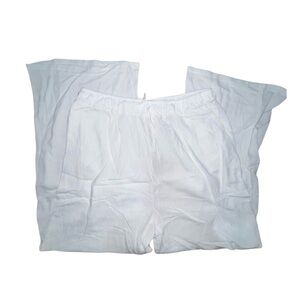 White Cotton Linen Pants Women’s XL
